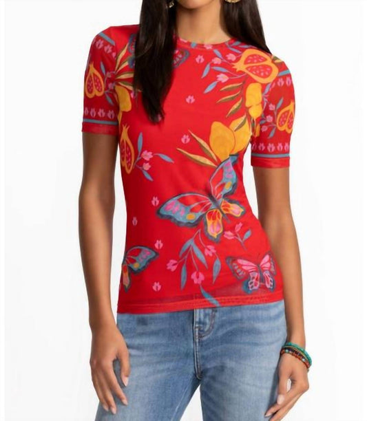 Johnny Was - ELEANOR SHORT SLEEVE MESH TEE