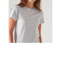 Patrick Assaraf Short Sleeve Iconic Fitted Crew Top in ghost - women's t-shirt - view 4