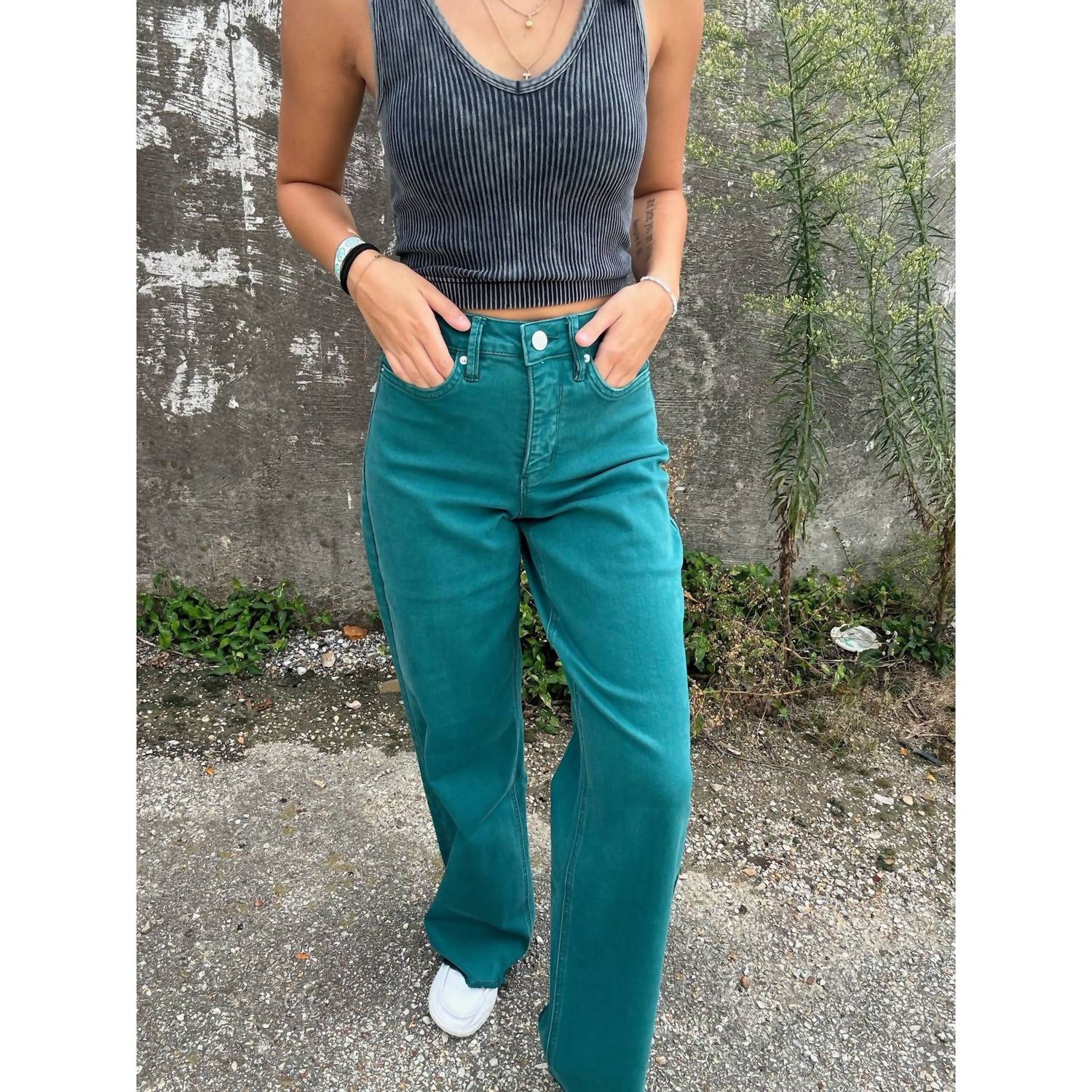 Ymi - Chloe Cropped Wide Leg Jeans