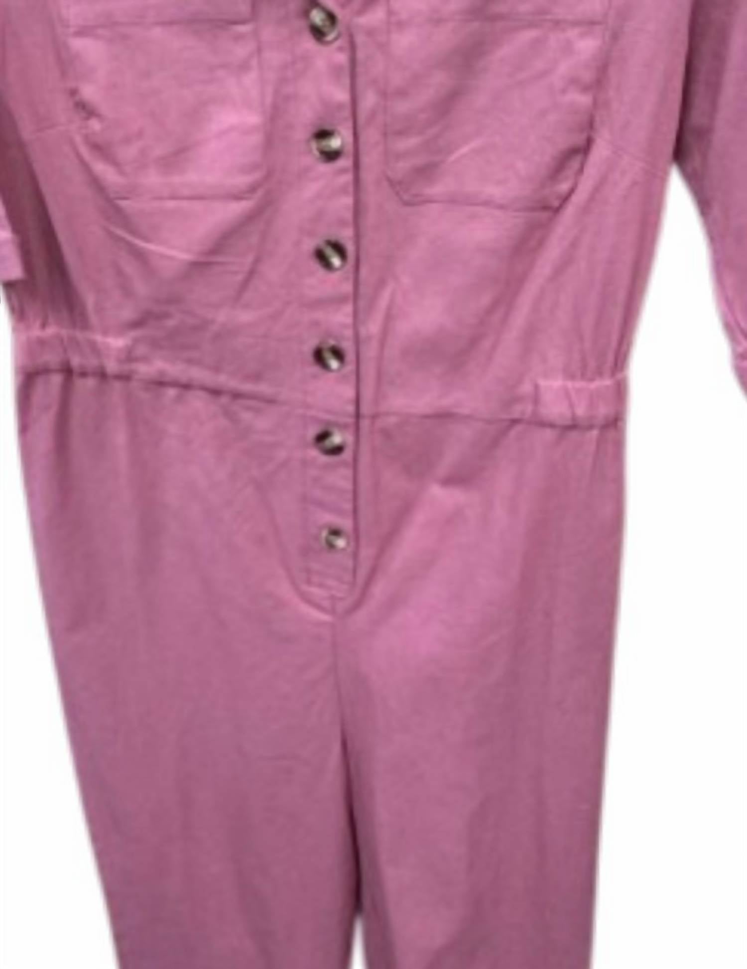 Myra Women's Collared Romper in mauve - women's pants - alternate view
