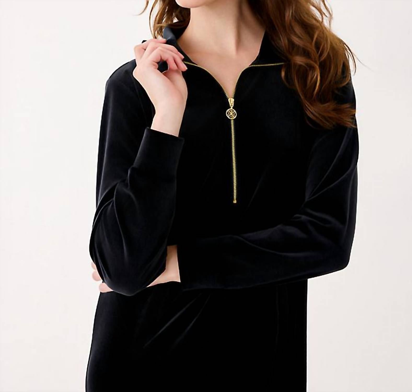 Lilly Pulitzer Eleni Velour Mini Dress in noir - women's dress - view 4