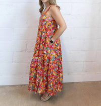 Karlie - Floral Scoop Back Tier Maxi Dress