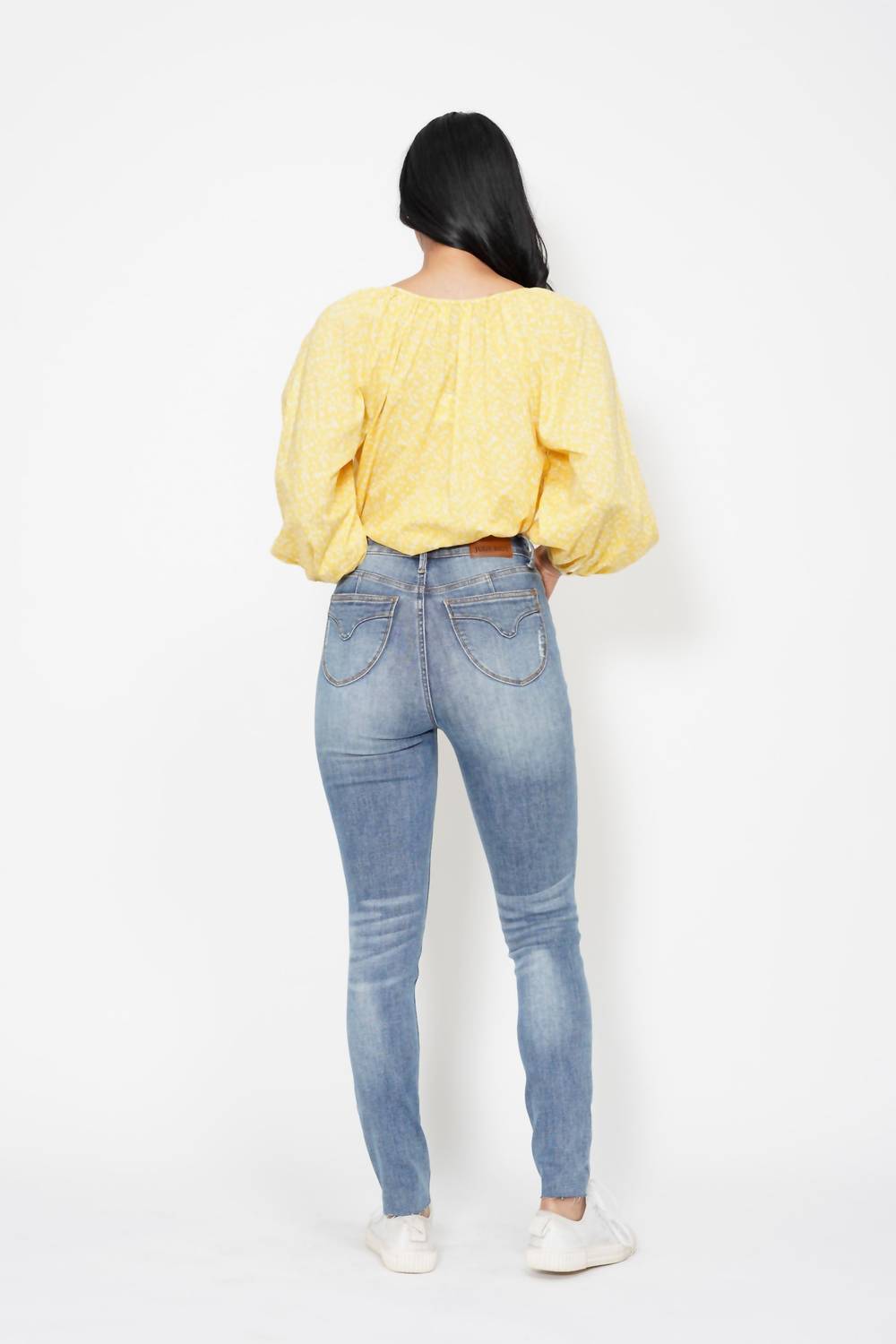 Judy Blue High Waist Tummy Control Shield Pocket Skinny Jeans in blue - women's jeans - alternate view