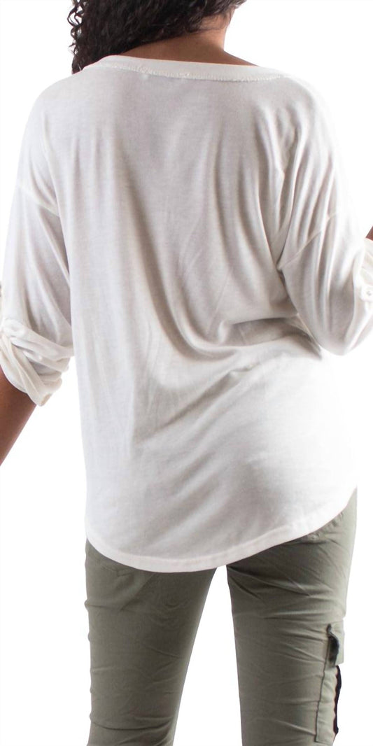 Gigi Moda - Piamo Two Tone V-neck Knit Top