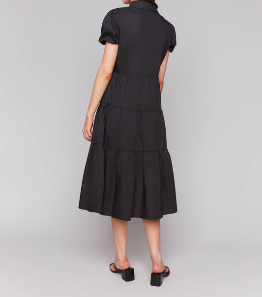 Charlie B - Button-down Poplin Maxi Dress With Puff Sleeves