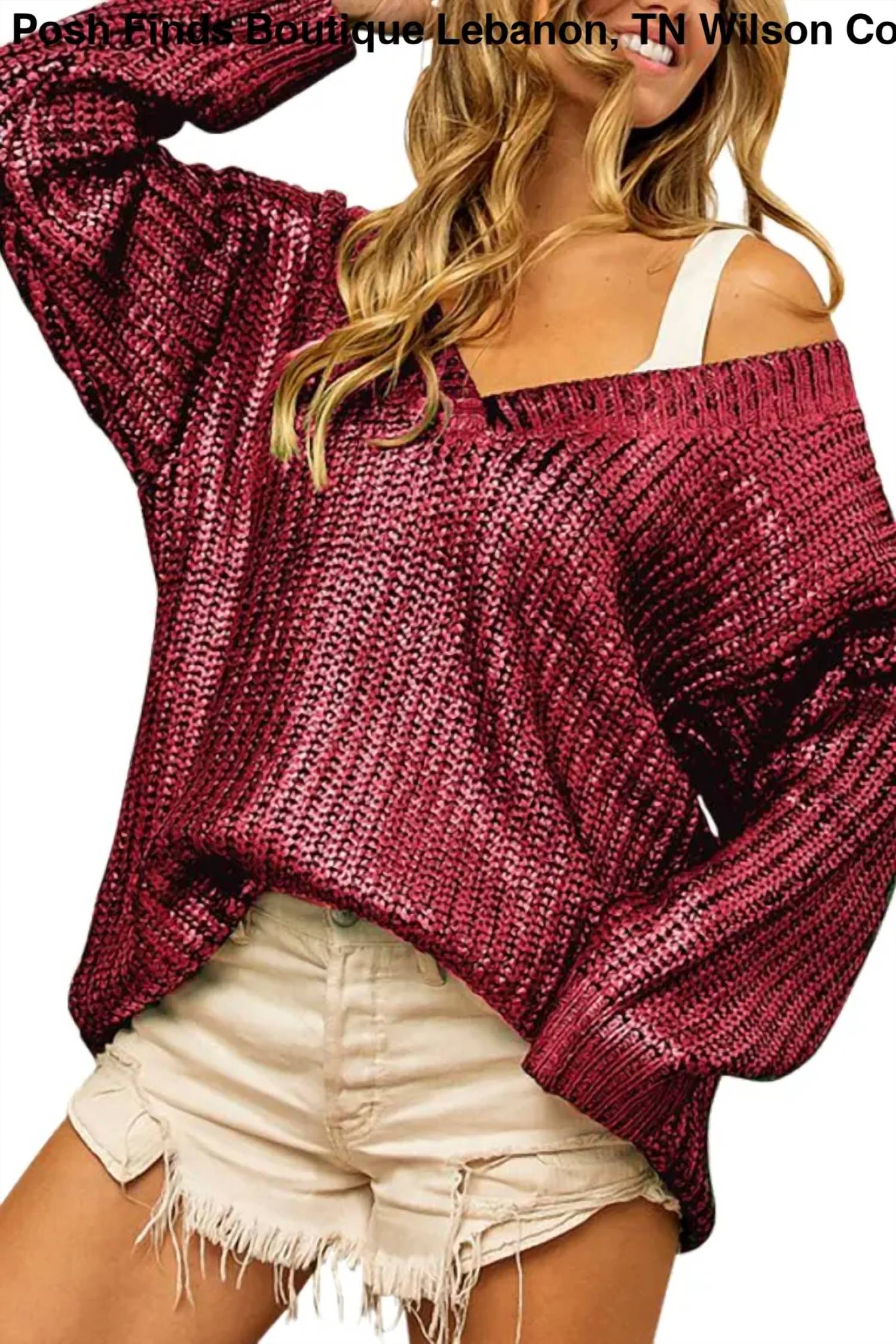 Vanilla Monkey - Women's Knit V Neck Open Sweater