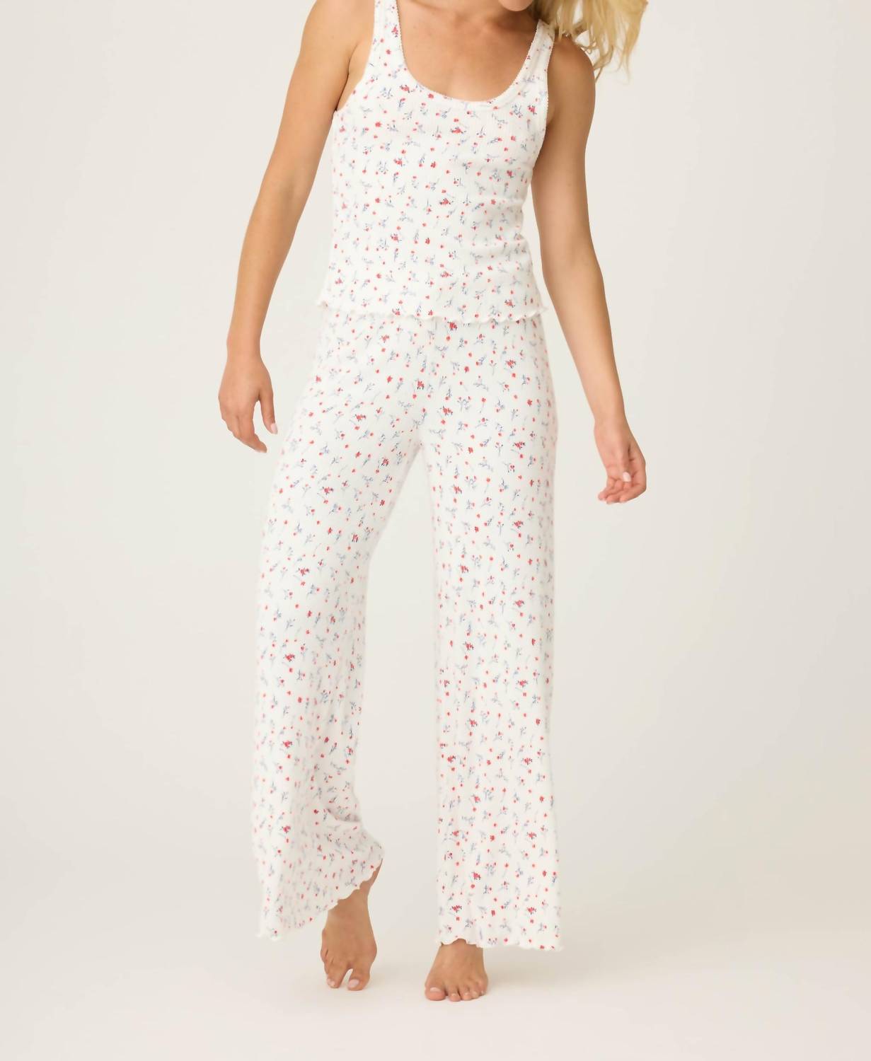 Pj Salvage - La Rose Ditsy Floral Print Open Leg Pants