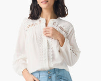 Nic + Zoe - Breezy Clouds Embellished Top