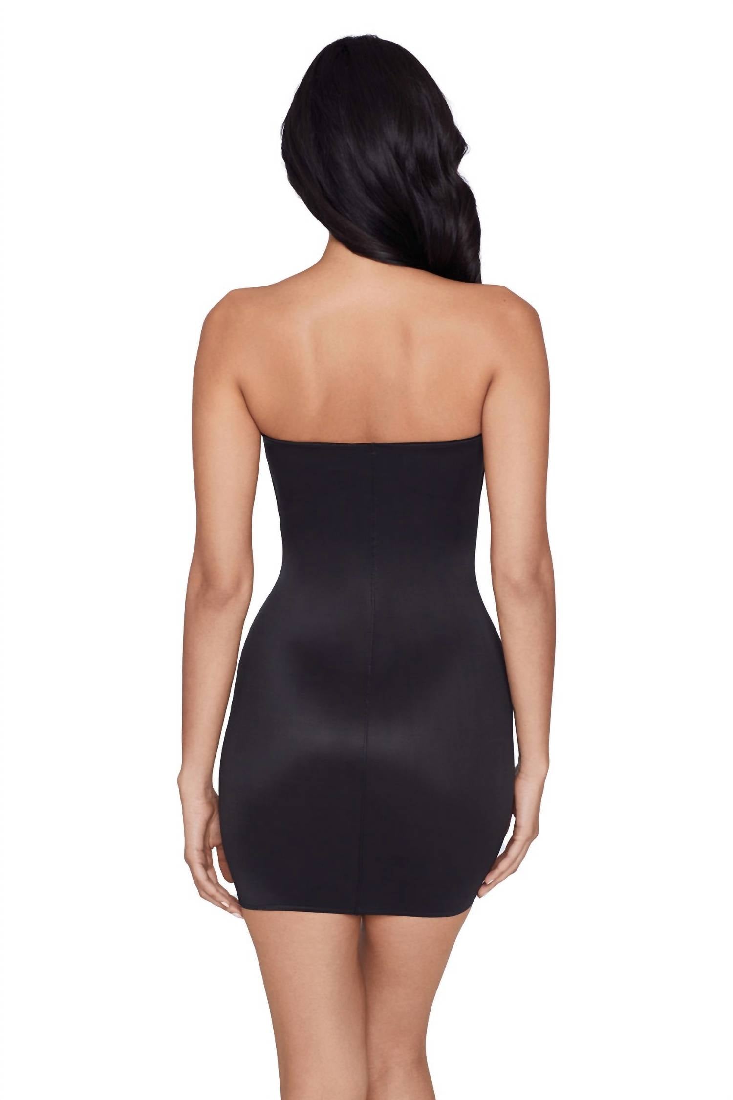 Miraclesuit Show Stopper Strapless Slip Mini Dress in black - women's dress - view 5