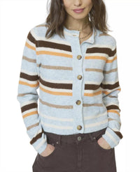 Central Park West Ash Striped Cardigan in mutli - women's cardigan