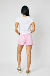 Judy Blue - Mid Rise Garment Dyed Shorts - Plus