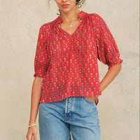 M.A.B.E. - Ari Print Short Sleeve Top