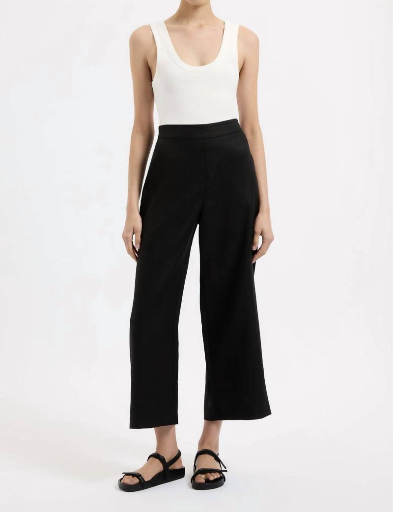 Nude Lucy Thilda Linen Culotte Pants in black - women's pants