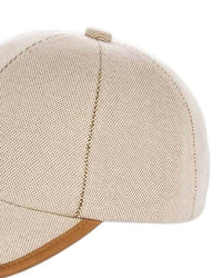Vince Unisex Leather Trim Baseball Cap in beige - women's hat - alternate view