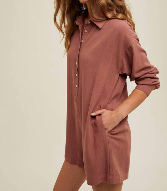 Wishlist - Nora Button Up Linen Romper