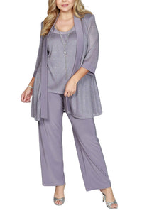 R&M Richards - Sleeveless Top And Loose Pants With Matching Jacket Set