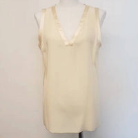 Lafayette 148 Women's Perla Luxe Reversible Silk Charmeuse V-neck Blouse in cream - women's blouse - view 4