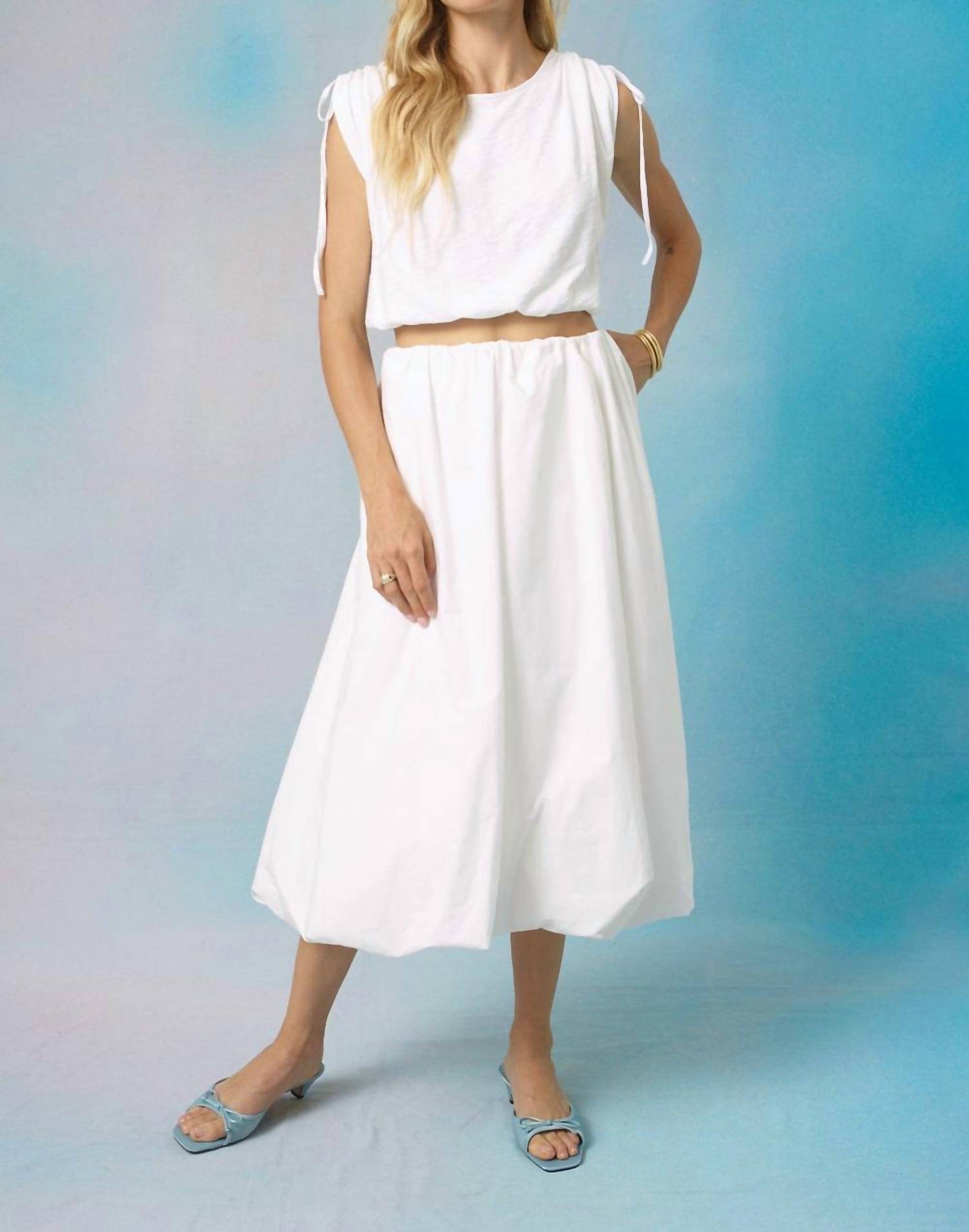 Goldie - Crop With Ruched Shoulder Top