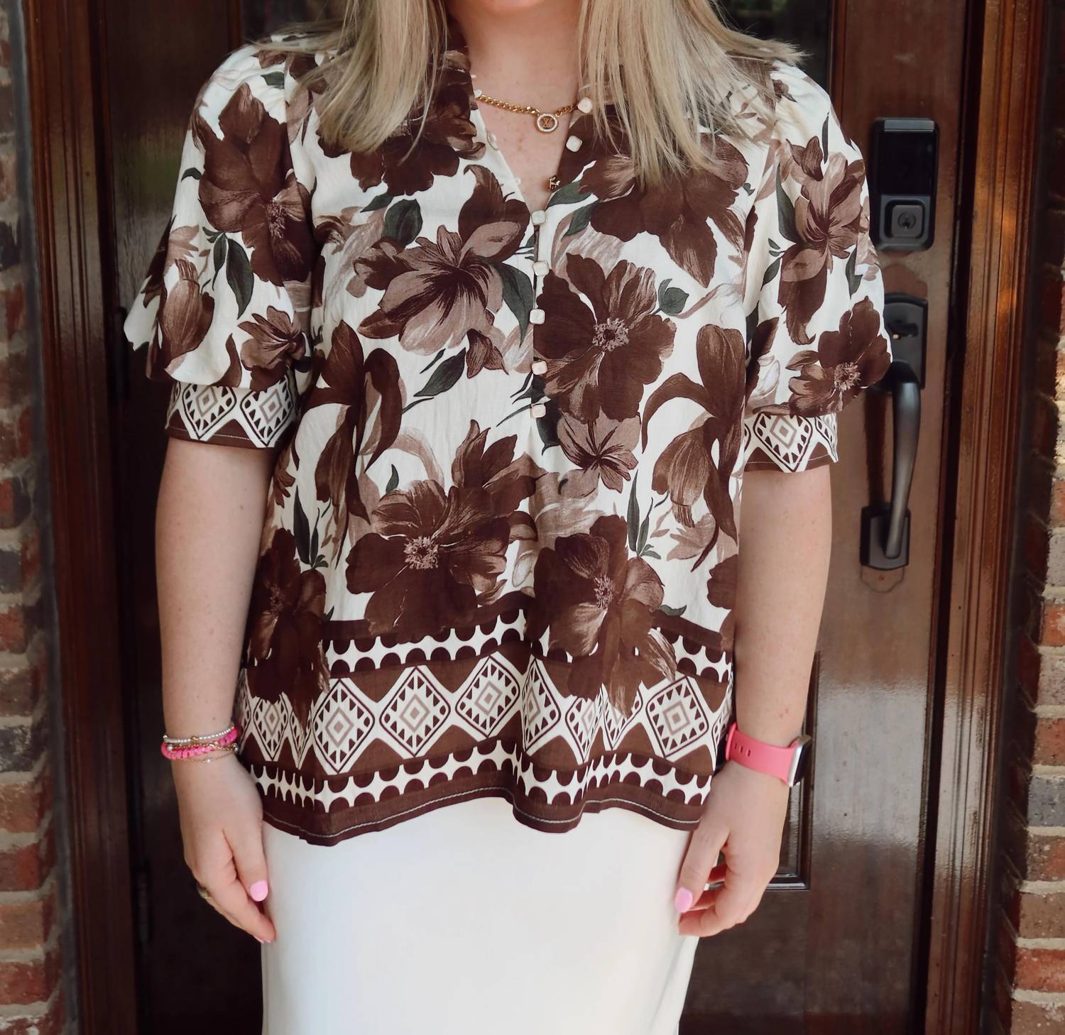 Entro - Blooms Puff Sleeve Top