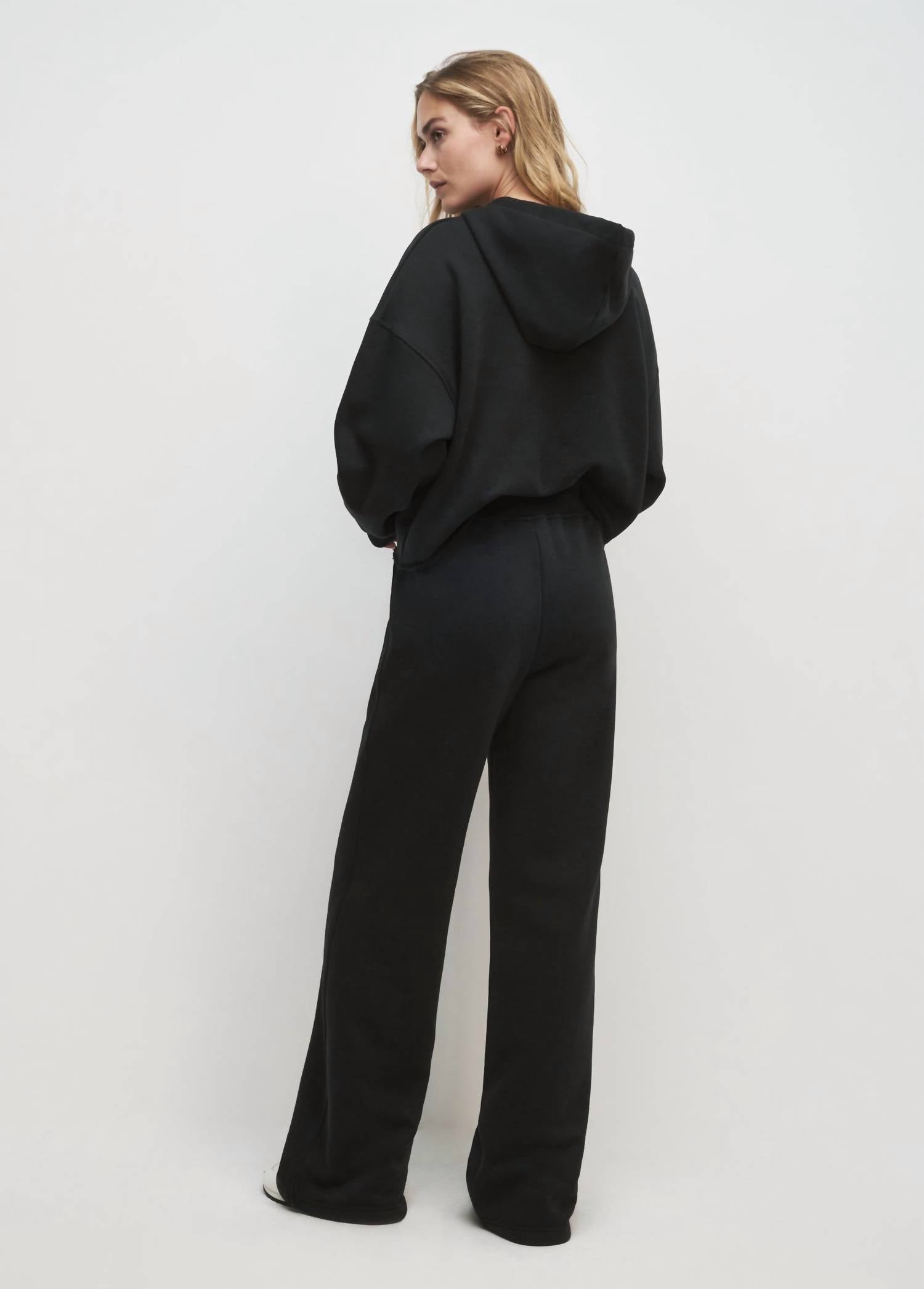 Favorite Daughter Cropped Collegiate Hoodie in black - women's top - alternate view