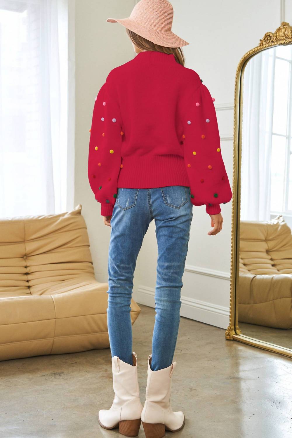 Davi & Dani - Rainbow Pom Sweater