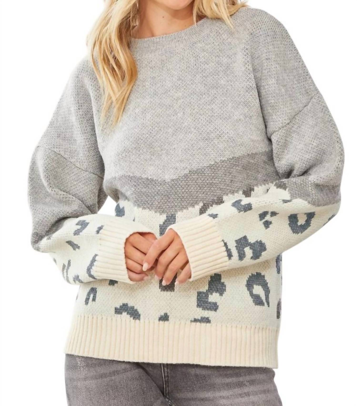 Andree By Unit - In Your Head Animal Print Sweater