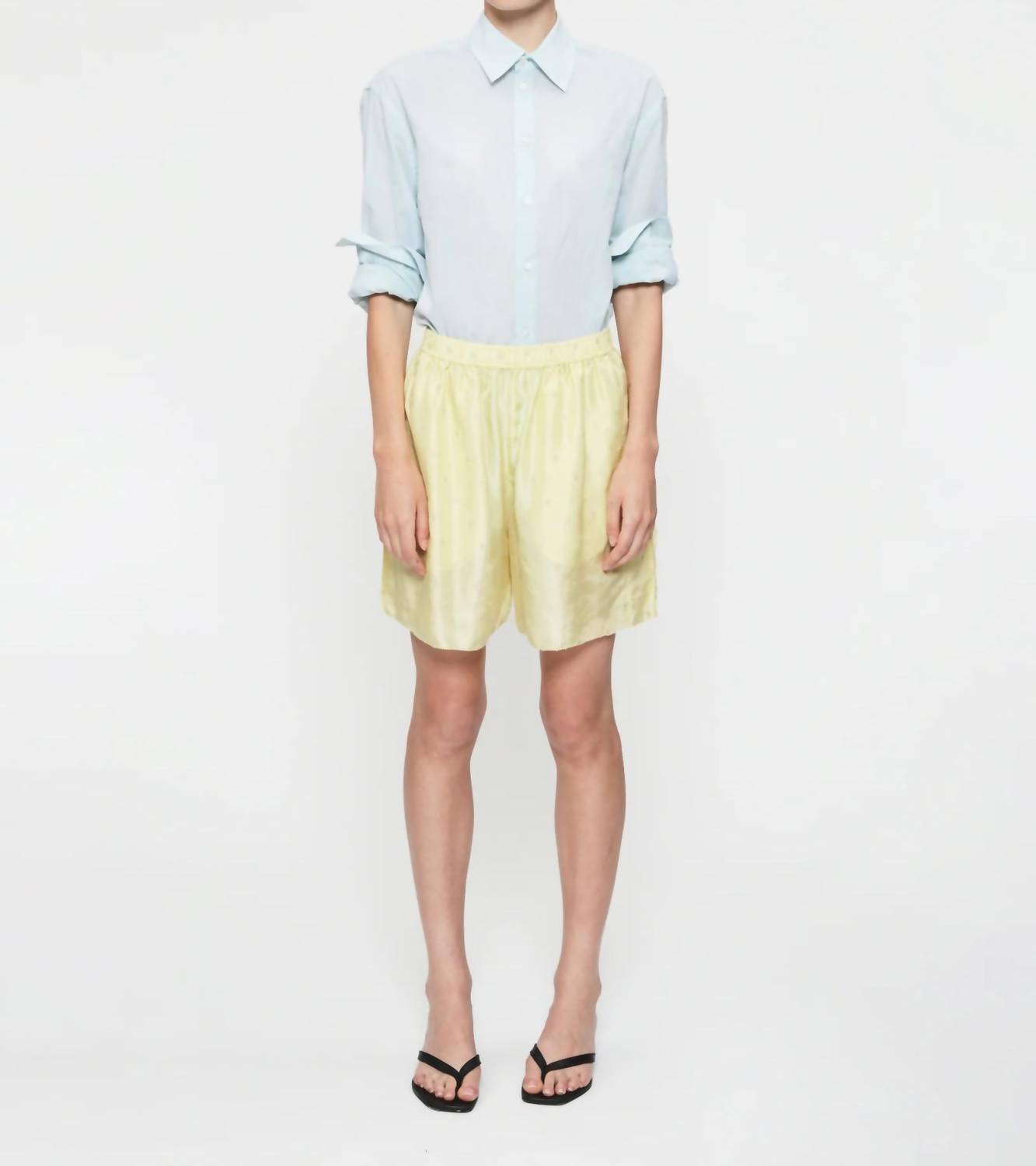 6397 Embroidered Dot Boxer Short in chamomile - women's shorts - view 4