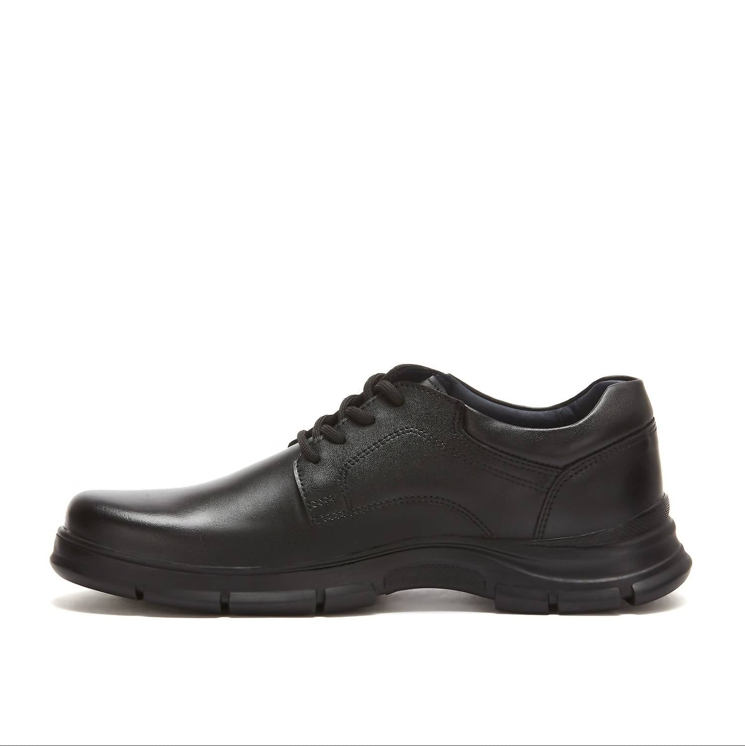 Ferrato Men's Flat Leather Shoes in black 1 - men's shoe - alternate view