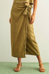 Deon - Blakely Raw Hem Wrap Skirt