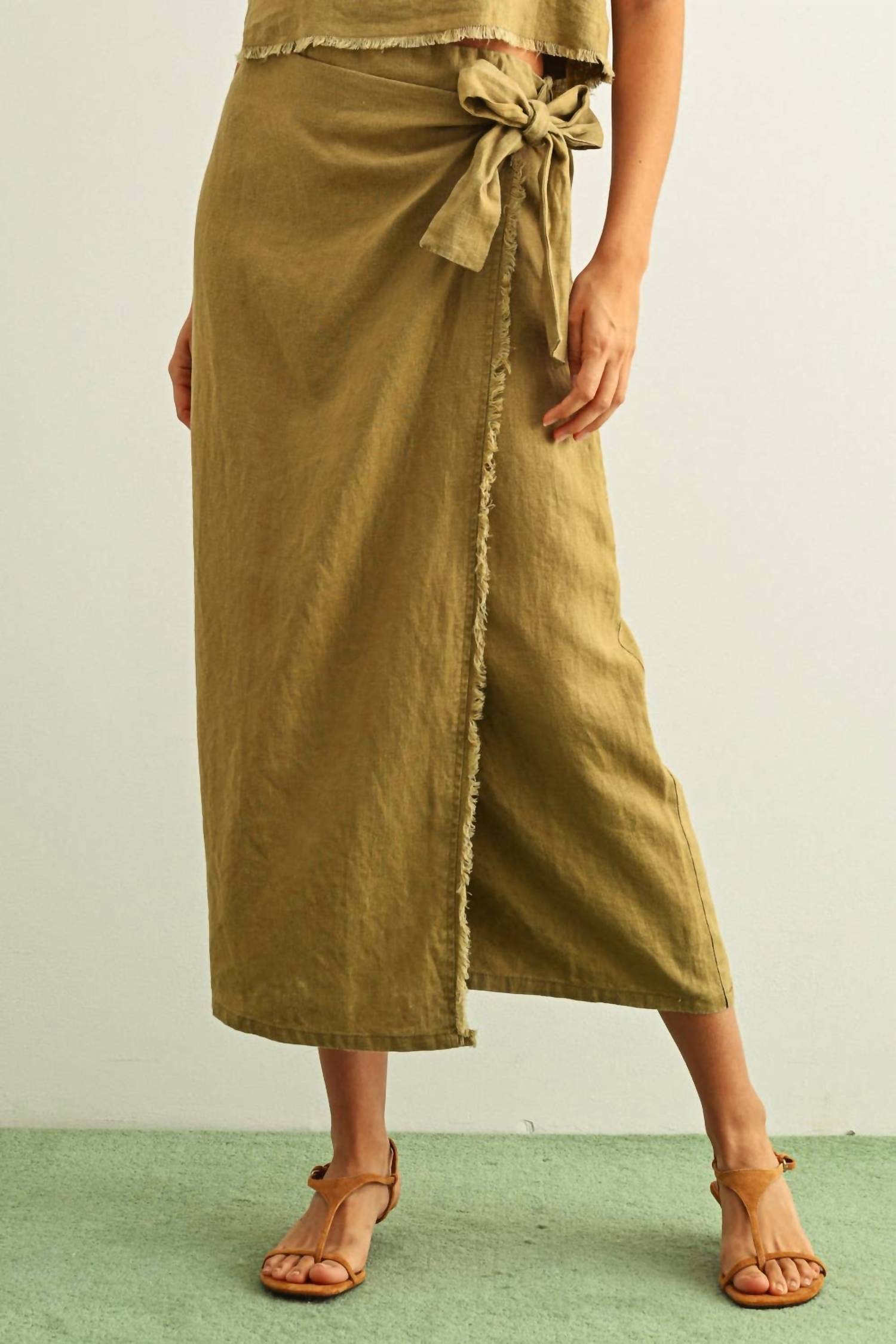 Deon - Blakely Raw Hem Wrap Skirt