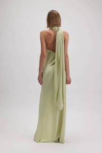 Fore Collection - Asymmetric Halter Drape Scarf Maxi Dress