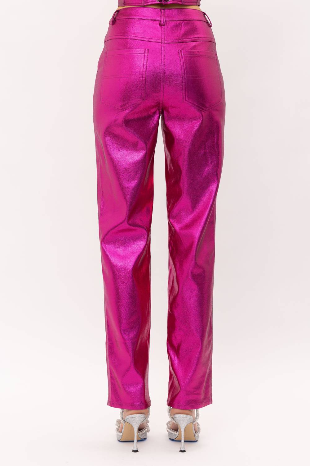 Sofie the Label Kiki Straight Leg Pant in fuchsia - women's pants - detail view