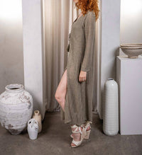 Paparazzi - Needle Out Knit Tie Front Maxi Duster
