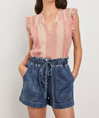 Rails Arlene Ruffled Top in salerno stripe - women's blouse - alternate view