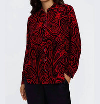 Foxcroft - Meghan Velvet Paisley Shirt