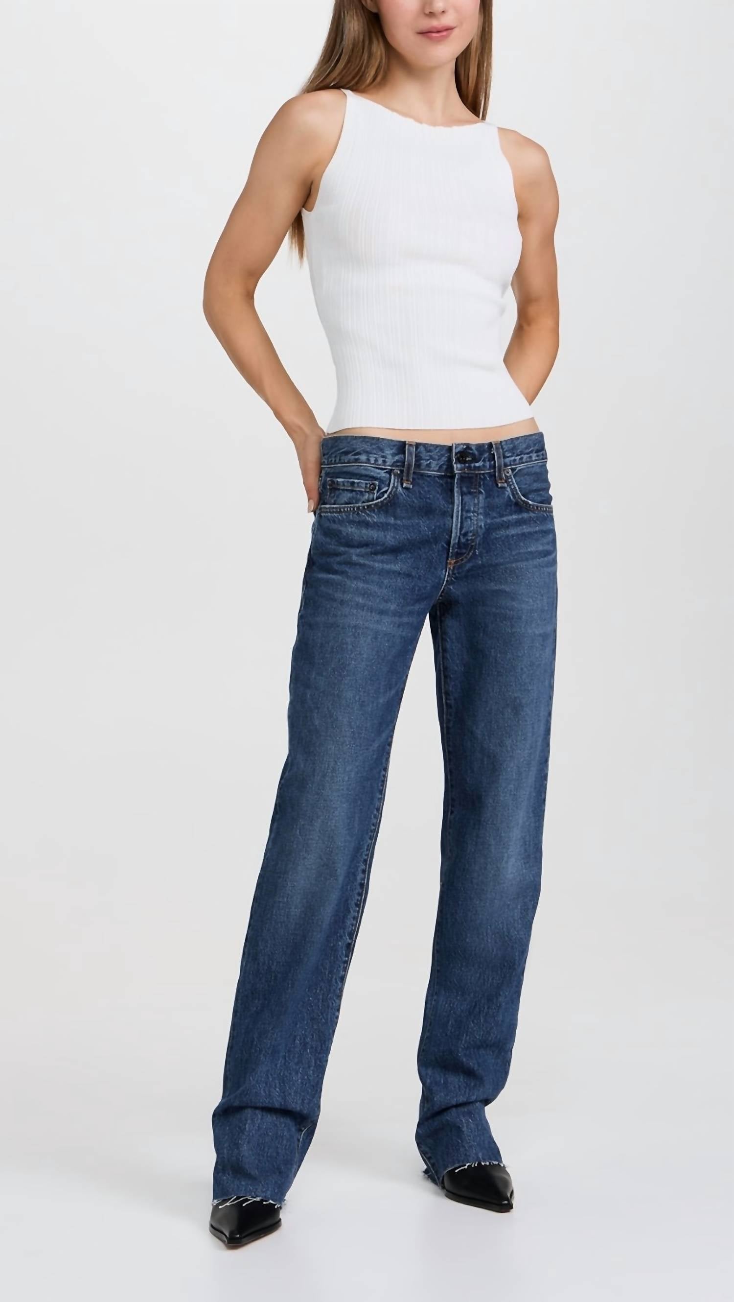 Askk Ny - Long Low Rise Straight Jeans