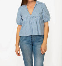 Cameo - Retro Collar Gingham Blouse