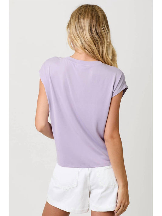 Mystree - Front Ruche Modal Cap Sleeves Top