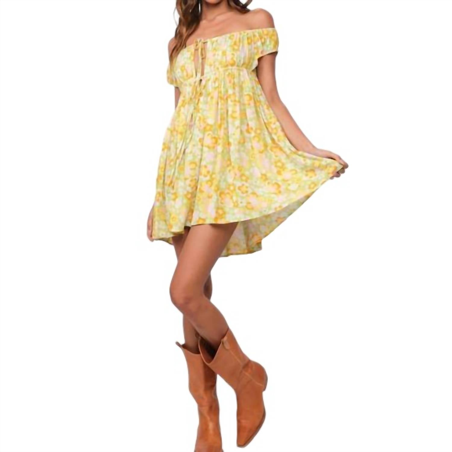 Sky To Moon - FRESH CITRUS CAP SLEEVE DRESS