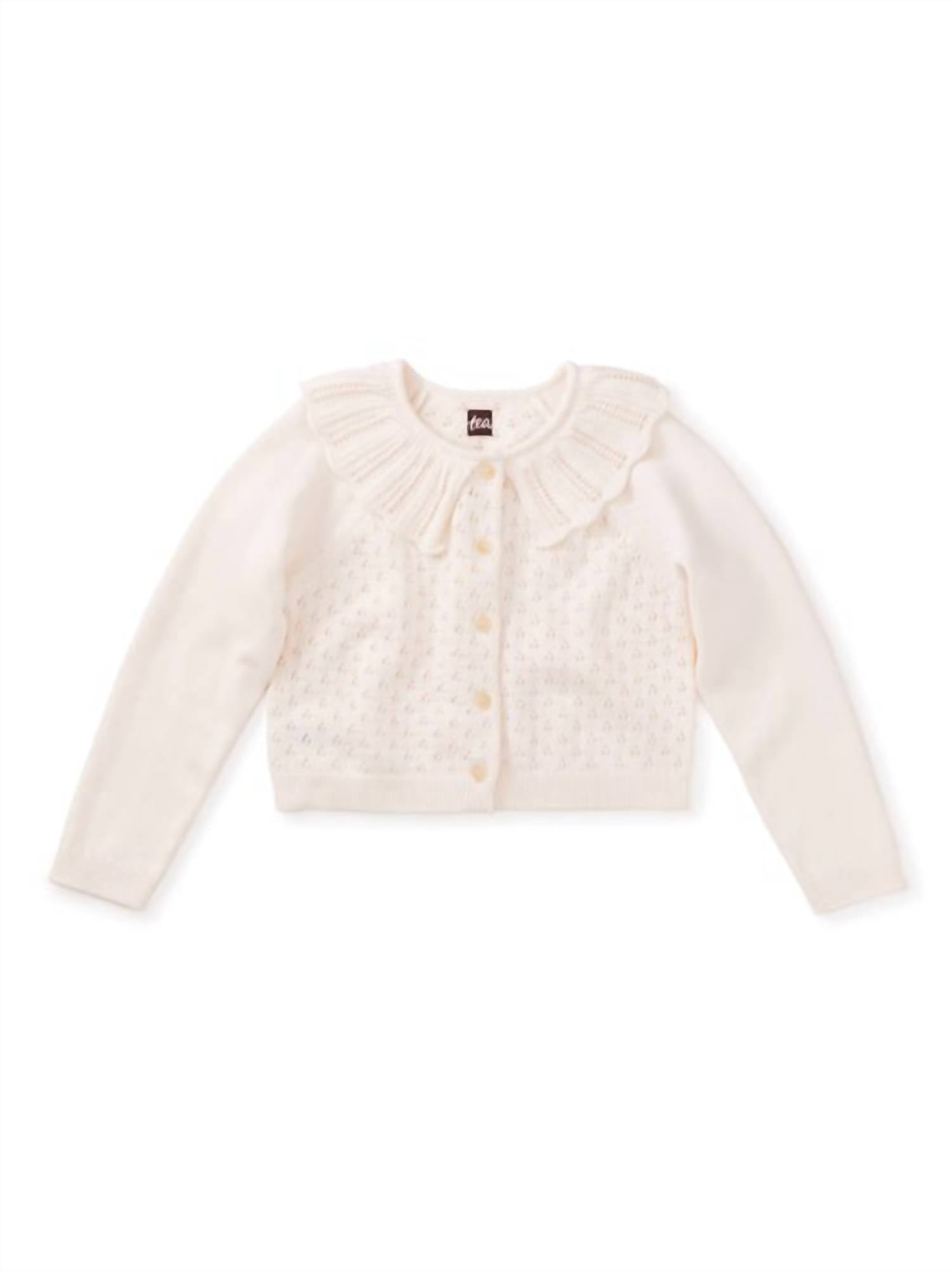 Tea Collection - Collared Pointelle Cardigan