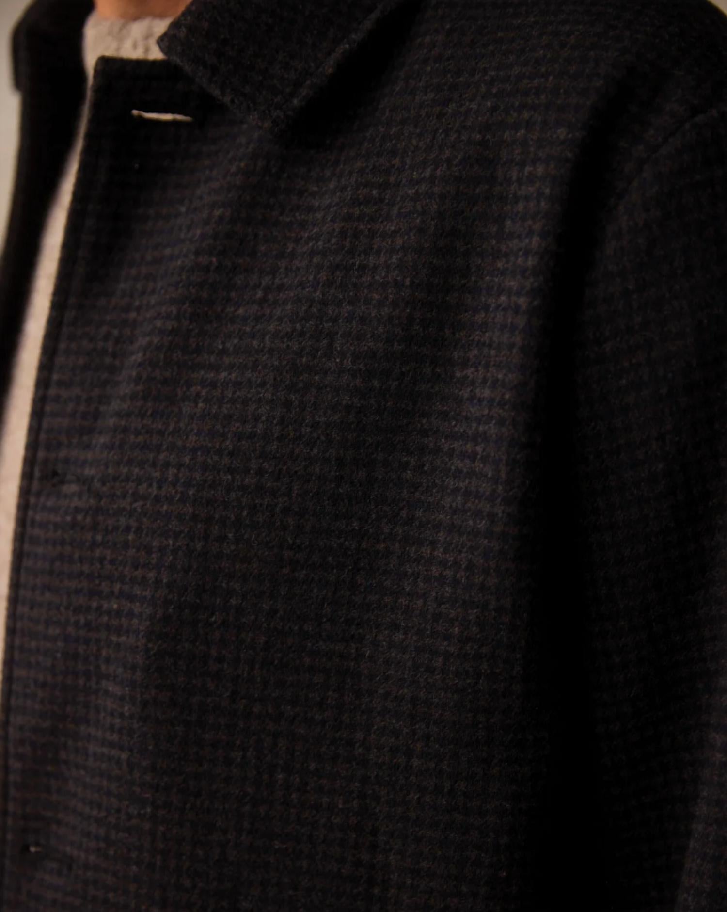 The Normal Brand Henry Topcoat in brown houndstooth - men's jacket - view 6