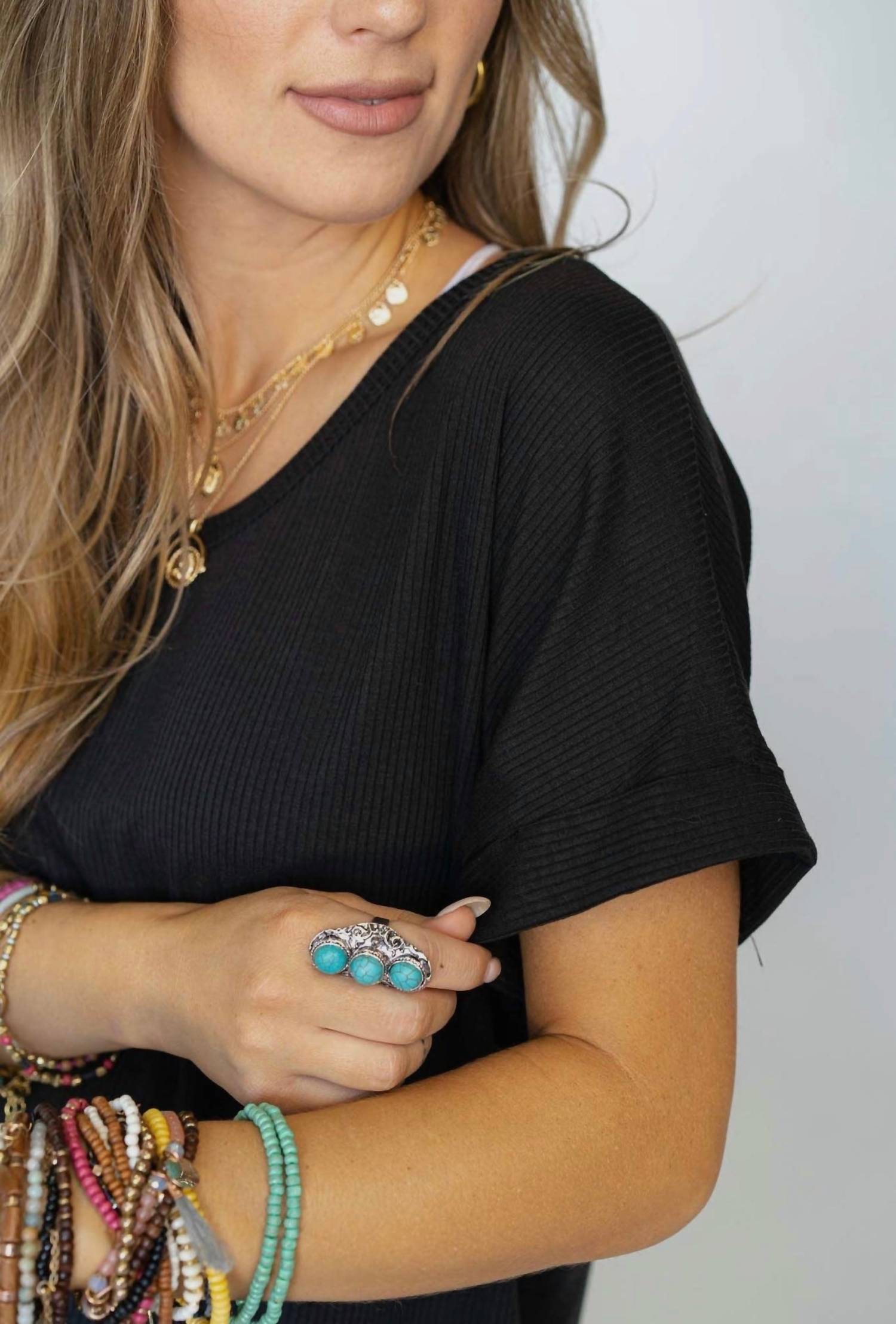 Three Bird Nest - Classic V-neck Top