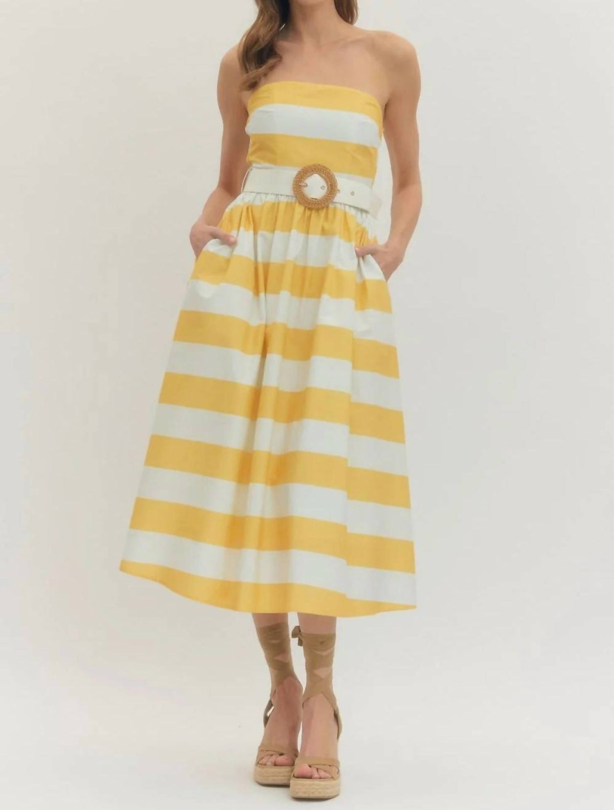 Entro - Giselle Striped Midi Dress