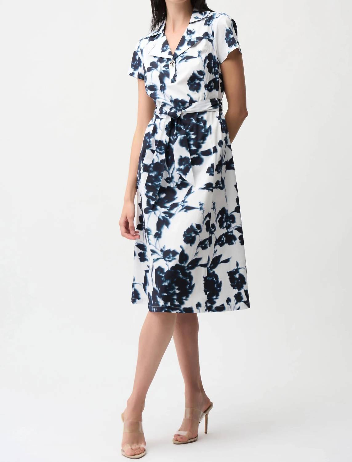 Joseph Ribkoff - Floral Print Flare Shirt Dress