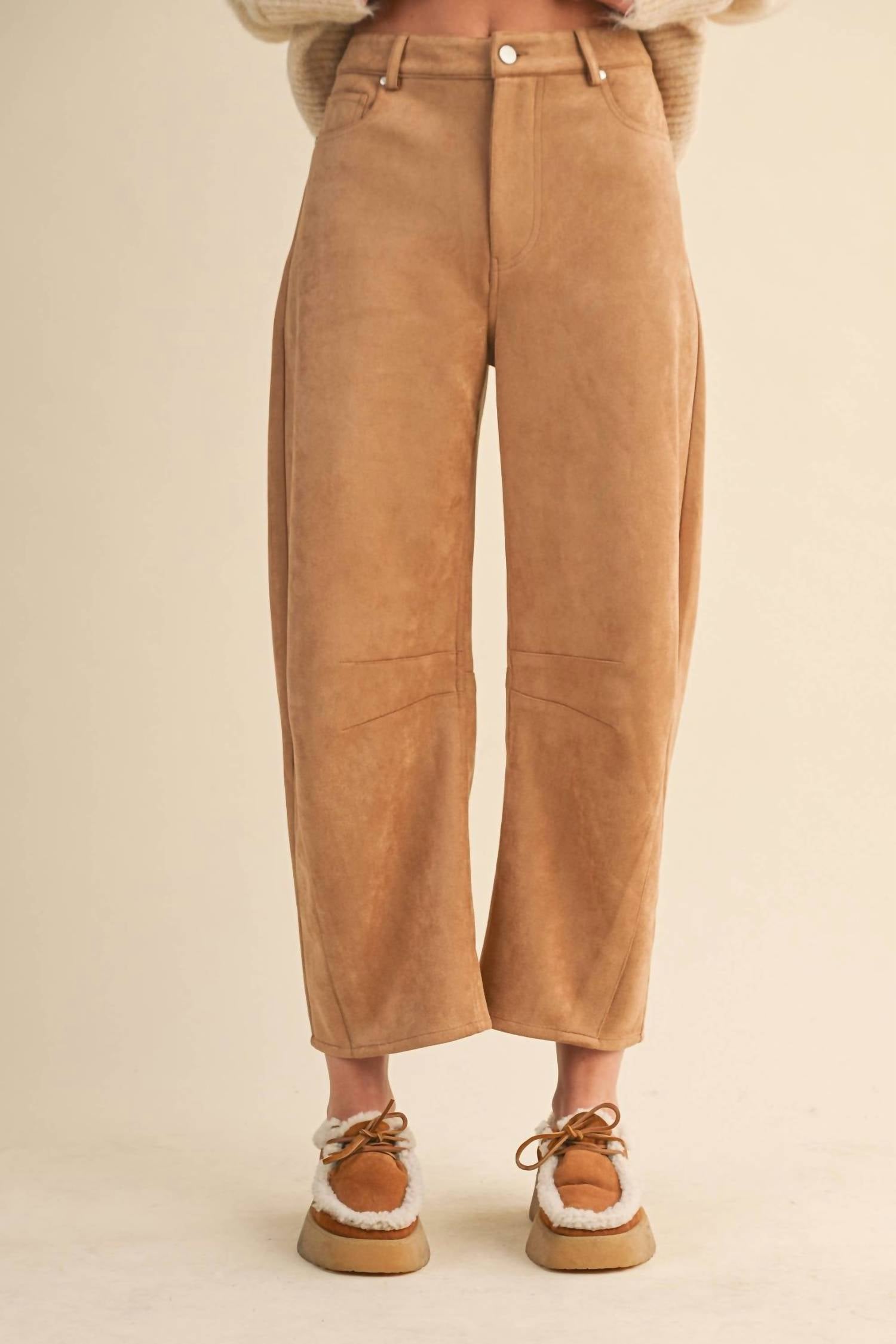 Klesis Savannah Suede Barrel Pants in beige - women's pants - view 4