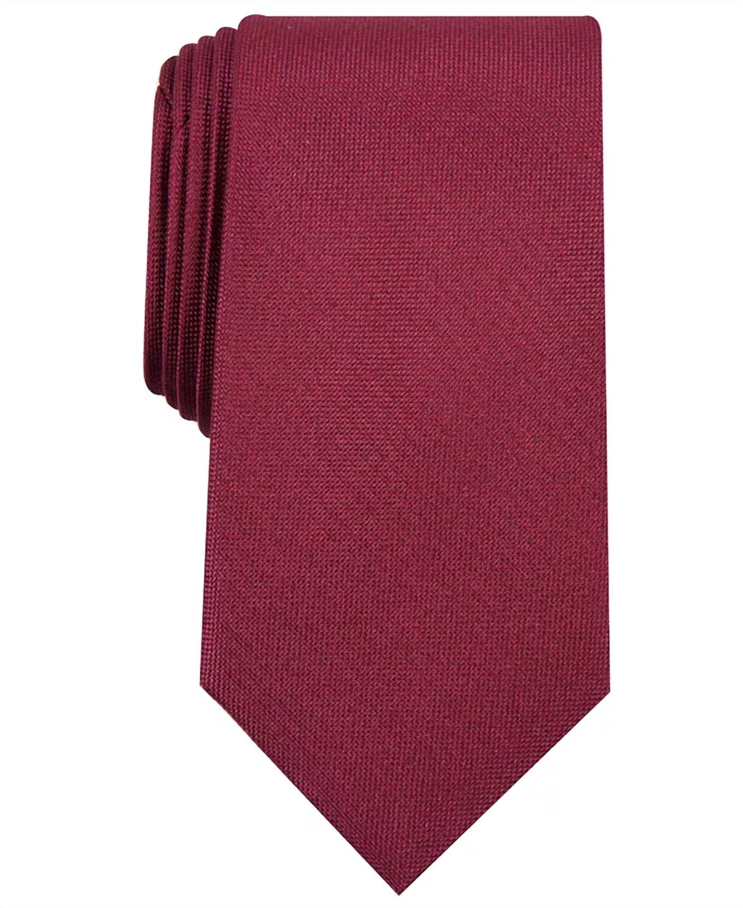 Club Room Men's Elegant Tie in burgundy - men's accessory - detail view