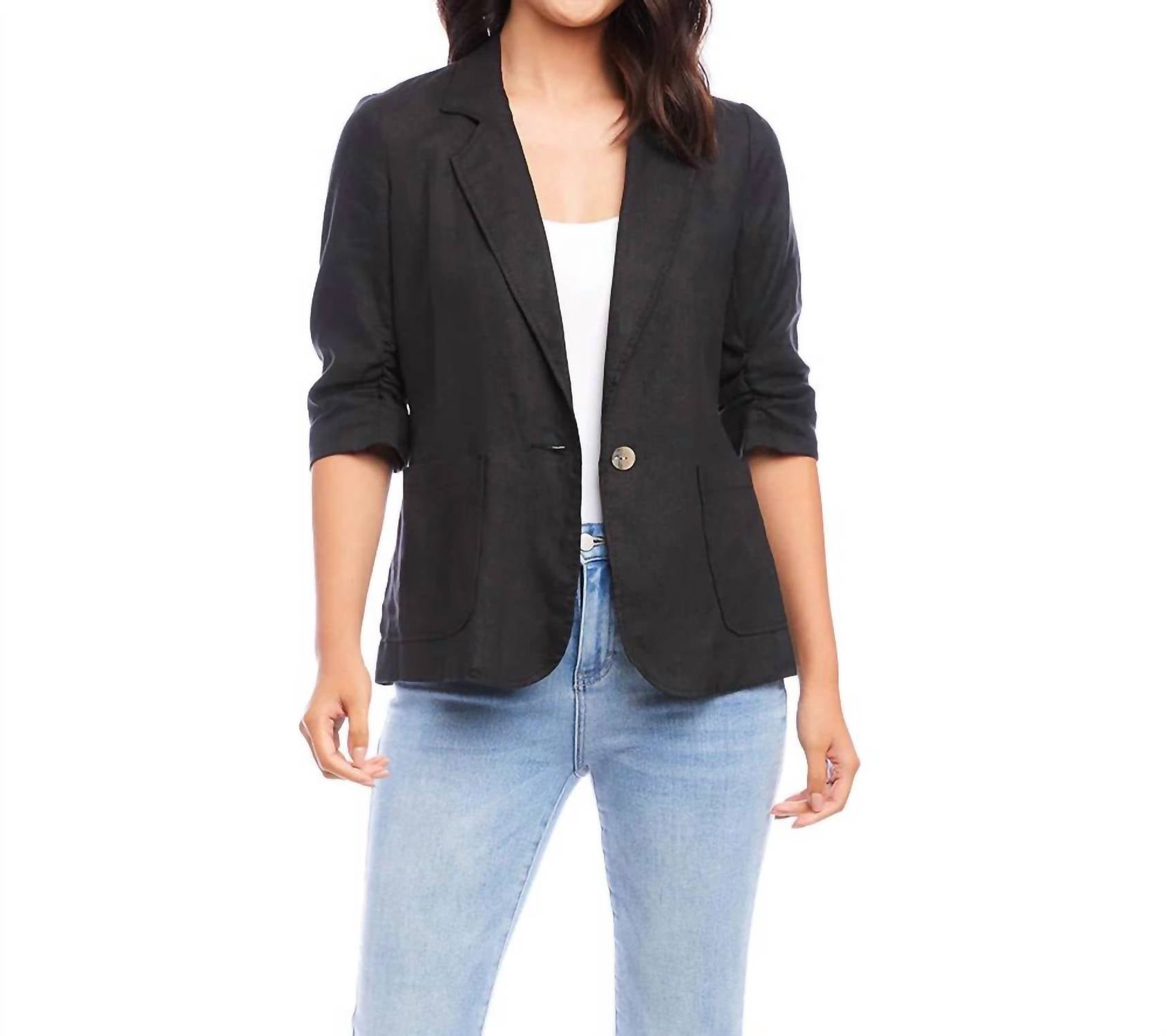 Karen Kane - Rosalie Ruched Sleeve Jacket