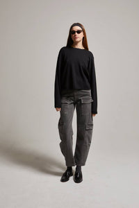 Asher - Sofie Raw Hem Crew Sweater Top