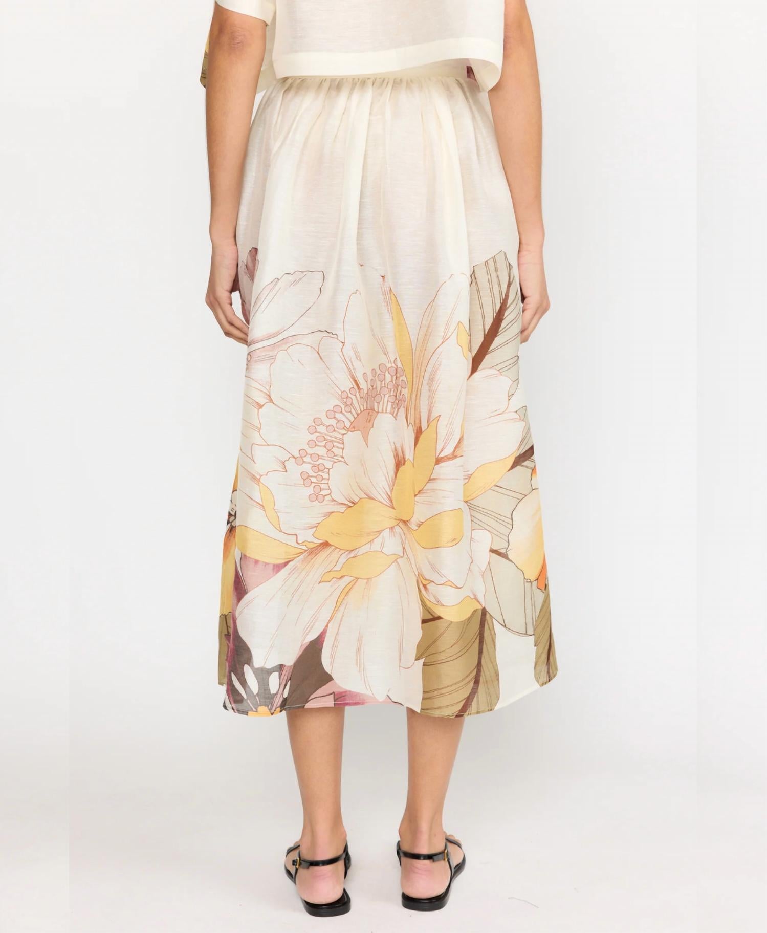 CHRISTY LYNN Trina Midi Skirt in eden ivory - women's skirt - alternate view