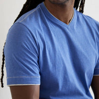 Left Coast Tee - County Line Layered Effect High V-neck Tee Shirt